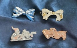 Vintage 1950s Tip Top USA Hair Clip Barrette  Lot of 4 Puppy Gnome Bows Lot of 4 - £71.21 GBP