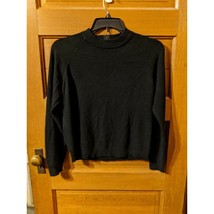 Mercer Street Studio Black Mock Turtleneck Sweater Size L Luxelon - £15.68 GBP
