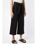 Vince Tie Front High Waisted Cropped Wide Leg Black Women&#39;s Pants Size 2... - $1,241.81 MXN