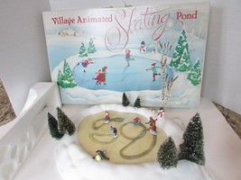 Dept 56 52299 Animated Skating Pond Tested and Works w/Skaters Trees &amp; F... - $74.20