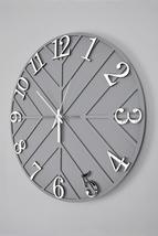 - Diagonal Lines - Gray &amp; Silver - 50cm Wall Clock - $67.00