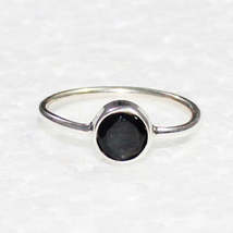 Natural Black Tourmaline Gemstone Ring, Birthstone Ring, 925 Sterling Silver Rin - £24.11 GBP