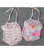 Doll Swimsuit Set Of 2 Rainbow  Floral Summer Beach Wear Fit American Gi... - $10.86