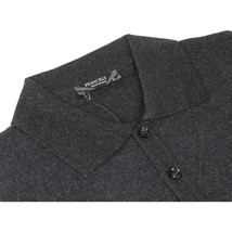 Mens PRINCELY Soft Merinos Wool Sweater Knits Lightweight Polo 1011-40 Charcoal image 3
