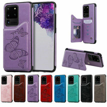 For Samsung Note 20 10 S20 S21ultra plus Butterfly Leather Wallet Flip back Case - £35.93 GBP