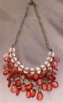 Vintage 16” Necklace Light &amp; Dark Pink Beads Round &amp; Teardrop - £8.96 GBP