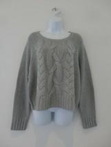Nwt Eileen Fisher Project Grey Lofty Merino Cable Bateau Neck Box Top Sweater Xl - £119.74 GBP