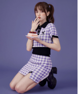 Plaid Purple &amp; Black Knit Set with Top and Mini Skirt - €38,56 EUR