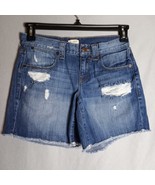 J. Crew Denim Shorts Womens Size 25 Junior Frayed Hem Distressed Y2K Vac... - $22.75