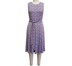 Charter Club Womens S Lavender Rose Paisley Print Tie Waist Midi Dress NWT AE80 - £17.61 GBP