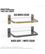 Retro Solid Brass Towel Holder - 7.67&quot; Industrial Wall Bathroom Towel Ha... - £27.33 GBP