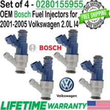 Set Of 4 Bosch Genuine Fuel Injectors for 2001, 2002-05 Volkswagen Jetta 2.0L I4 - £75.35 GBP