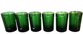 Jägermeister Shot Glasses 1 oz Emerald Green Glass With Embossed Logo Box of 6 - £21.90 GBP