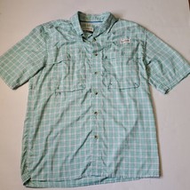Magellan Mag Wick Fish Gear Mens Plaid Button Front S/S Outdoor Shirt Size Small - £12.65 GBP