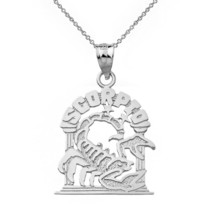 .925 Sterling Silver Zodiac Astrological Sign Scorpio Scorpion Pendant Necklace - £25.71 GBP+