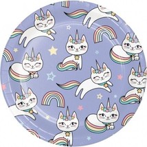 Sassy Caticorn 7 Inch Plates 8 Pack Paper Party Tableware Decorations Su... - $10.99
