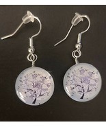 Acrylic Ball ~ Purple Tree Earrings ~ Silver Alloy ~ 1.5&quot; Drop Dangle Ea... - $28.05 CAD