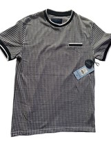 Straight Faded Men&#39;s Crewneck T-Shirt Black/White Pattern Size M NWT - £19.54 GBP