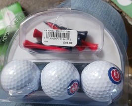 New Wincraft ball and Tee Set, Chicago Cubs logos, 3 balls 8 tees NEW fr... - £14.94 GBP