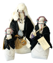 3 Folk Art Dolls Jennimarie&#39;s American Indian Collection  OOAK Signed wi... - £227.01 GBP