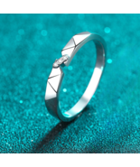 Man Pave Moissanite S925 Wedding Band as Couple Rings, Promise Rings, Ma... - $52.00