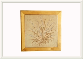 Vintage Myrtlewood and Tile Trivet Field Grass Design, Hot Plate, Cheese Board - £15.93 GBP