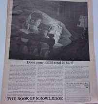 The Book Of Knowledge Boy Reading Under Covers In Bed Magazine Print Ad ... - $2.99