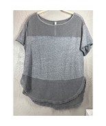 Free People Movement Hourglass Gray Mesh Panel Short Sleeve T-shirt Top ... - $24.95