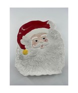 Vintage Santa Claus Face Plate Platter Serving Tray Ceramic Cookie Chris... - $17.60