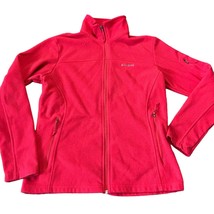 Columbia Women’s Full Zip Fleece Jacket Coat outdoor classic Red/Salmon sz Large - £13.32 GBP