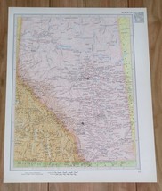 1951 Original Vintage Map Of Alberta Edmonton Calgary / Saskatchewan / Canada - £18.83 GBP