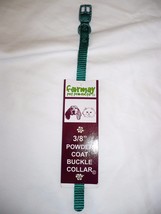 Formay 3/8 Inch Powder Coat Metal Buckle Nylon Dog Cat Collar Green 14 Inches - $8.98
