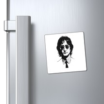 Custom White Vinyl Black Magnetic Back Magnet 3 Sizes - John Lennon Port... - $10.30+