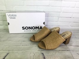 Sonoma Maltese High Heel Mules Slip On Open Back Shoes Nude Beige Women&#39;... - £33.30 GBP