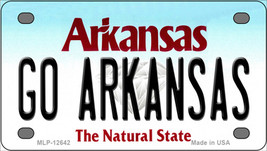 Go Arkansas Novelty Mini Metal License Plate Tag - £11.97 GBP