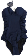 J.Crew Ruched Underwire Tank One Piece Swimsuit Navy Blue Womens Size 0 ... - £23.49 GBP