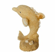 Dolphin figurine vtg Seashell porpoise art clam conk snail beach decor gift fish - £31.11 GBP