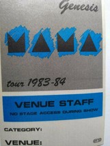 Genesis Mama Backstage Pass Original 1983-1984 Concert Tour Pop Rock Music  - £18.60 GBP