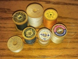 Lot of 7 Vintage Spools Thread Sewing Collectibles Clarks Lily Coats - $16.99