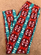 OS LuLaRoe One Size Leggings Mable Geometric Tye Die Red Green Gray NEW #76 - £13.22 GBP