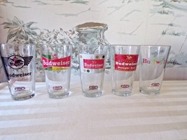 Lot of 5 Budweiser Retro Beer Pint Glasses 1936/47/55/57/63 - £18.59 GBP