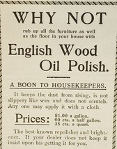 1901 English Wood Oil Polish Dexter Bros Victorian Furniture Advertisement - $19.99