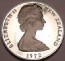 Rare Cameo Proof New Zealand 1972 50 Cents~8,045 Minted~Awesome - $24.98