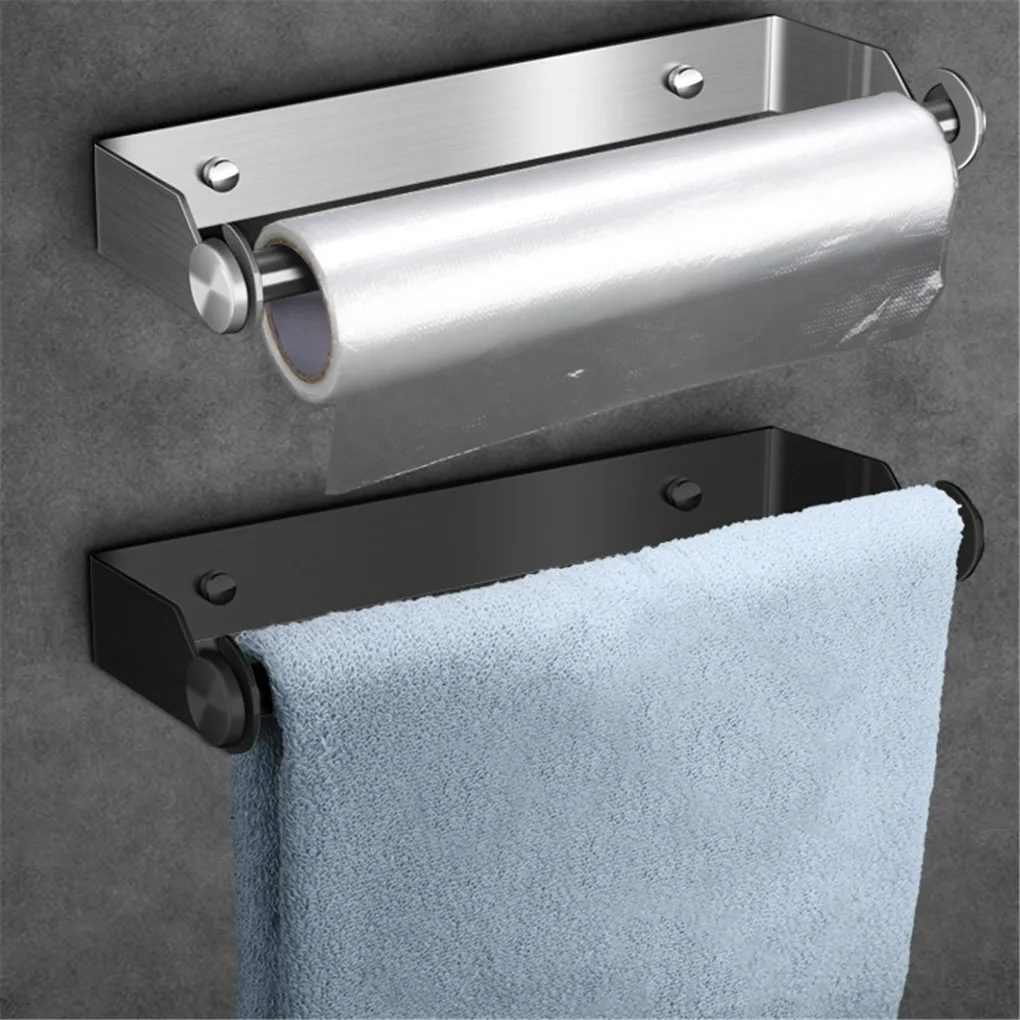 House Home Stainless Steel Paper Towel Holder Punch-Free Towel Rack Wall... - £19.67 GBP