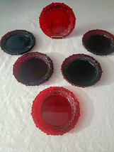 7 1/2 Salad/Dessert Plate Avon&#39;s Cape Cod Collection Ruby Red Pressed Glass - $15.00