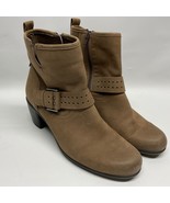 Ecco Brown Leather Zip Buckle Ankle Fashion Boots Bootie Size 40 EUR / 9... - £29.58 GBP