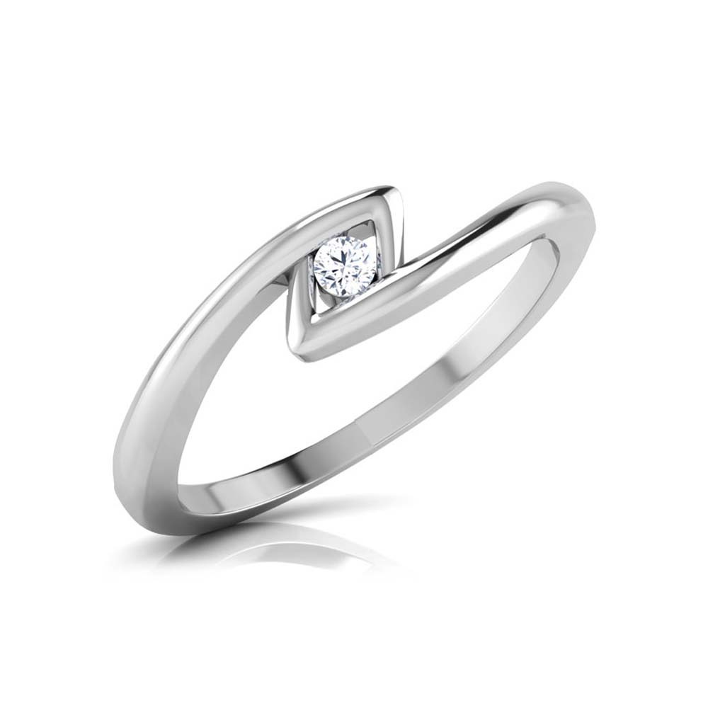Beautiful Round Cut White CZ Diamond 14K White Gold Fn Solitaire Ring - $26.21
