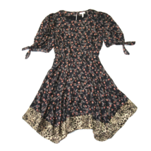 NWT Rebecca Taylor Lia Floral in Black Combo Silk Blend Short Dress XS $450 - £49.03 GBP