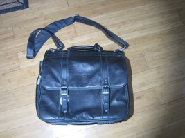 Nikken Leather Briefcase Laptop Shoulder Bag With Strap Good Condition - £27.63 GBP