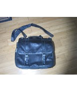 Nikken Leather Briefcase Laptop Shoulder Bag With Strap Good Condition - £27.19 GBP